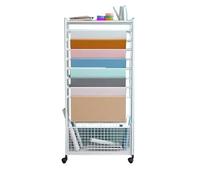 Floor Standing Iron Scarf Storage Rack, Ribbon Ribbon Display Stand, Double Sided Ribbon Organizer, for Flower Store, Mall(White,100x31x165cm)