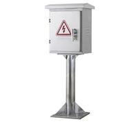 Floor-Standing Junction Box, IP55 Weatherproof Electrical Box, Stainless Steel Electrical Enclosure with Mounting Plate for Outdoor Network Monitoring(50x40x25cm)