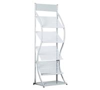 Floor-Standing Magazine Rack - Durable Metal Brochure Display for Organized Literature Access in Schools, Libraries & Public Spaces