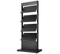 Floor-Standing Magazine Rack Newspaper Holder, Metal Brochure Catalog Literature Display Stand, Farmhouse Magazine Organizer Storage Bookshelf, for Office/Hotel/Commercial Show Poster