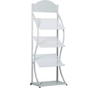 Floor-Standing Magazine Rack - Stylish Literature Organizer for Showrooms, Banks & Exhibitions - Durable Black/White Design for Enhanced Display & Easy Access