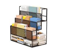 Floor Standing Metal Bookshelves/Corner Display Shelf, Magazine Rack For Narrow SpaceRolling Book Cart, Mobile Bookshelf With Wheels, Compact Desk Storage Organizer Trolley black 55 * 21 * 40cm