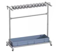 Floor Standing Mop Hanger/ Broom Holder, Rolling 122cm Tall Mop Cleaning Utility Rack Garden Tool Organizer, Garage Storage System for Home Laundry Room Schools Hotels ( Color : Gray1 , Size : 127x50x