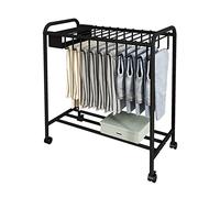 Floor-standing Pants Hangers with Wheels, Multi-functional Organizer Rack for Jeans Scarf Dress Storage Display