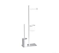Floor Standing Paper Holder 24x12x66cm Carbon Steel Basket | Modern design complements bathroom decor includes deepened basket for expanded storage convenient for access to
