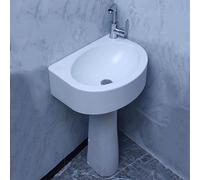 Floor-standing Plastic Utility Sink with Faucet, Modern Simple Design for Bathroom, Laundry, Garage, and Garden Use