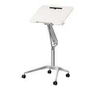 Floor Standing Podium, Portable Lectern with Wheels,Business Conference/Lecture Hall Speaking Podiums, Mobile Standing Desk for Living Room, Bedroom, Office.(Silver)