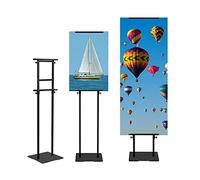 Floor Standing Poster Sign Stand, Double Sided Adjustable Poster Stand With U Slot Non Slip Base For Signs Banners Trade Shows(Upright Style)