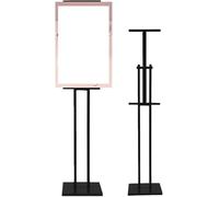Floor Standing Poster Sign Stand, Double Sided Adjustable Poster Stand With U Slot Non Slip Base For Signs Banners Trade Shows(Oblique Style)