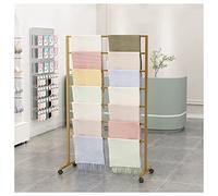 Floor Standing Scarf Display Rack with Pulley System, Adjustable Organizer for Silk Scarves, Fabrics, Shawls, Towels, Retail Store Commercial Display