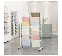 Floor Standing Scarf Display Rack with Pulley System, Adjustable Organizer for Silk Scarves, Fabrics, Shawls, Towels, Retail Store Commercial Display
