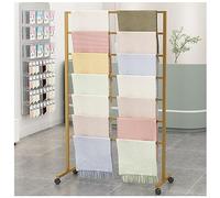 Floor Standing Scarf Display Stand Rolling Coat Hanger, Metal Freestanding Scarf Holder Organizer, Commercial Clothing Retail Store Sheets Belt Suit Pants Hanging Rack, Neck Ttie Rack Towel