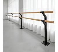 Floor-standing Solid Wood Double ballet bar Home Gym Fixed dance bar