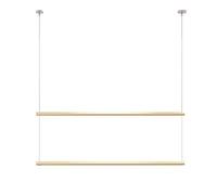 Floor-Standing Solid Wood Rotating Coat Rack,Double Layer Commercial Grade Clothing Display Rack With Hanging Ceiling Hanger - 150Cm Black Retail Stand For Store Window, Perfect For Garment,A-80Cm