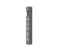 Floor Standing Square Stainless Steel Baked Enamel Ash Pillar, Outdoor Public Area with Lock Wall Mounted Ashtray(Gris)