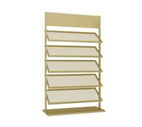 Floor-Standing Tile Display Stand,5-Tier Tile Sample Storage Rack,Metal Ceramic Sample Holder,660 Lbs Capacity,for Tile Stone and Building Supplies(Gold,150x67x35cm)