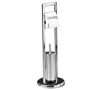 Floor Standing Toilet Roll Holder Brush Set Bathroom Floor Organizer Metal New
