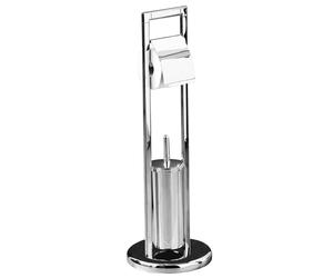 Floor Standing Toilet Roll Holder Brush Set Bathroom Floor Organizer Metal New