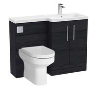 Floor Standing Vanity Basin WC Unit - Charcoal Black Woodgrain Balterley Black One Size