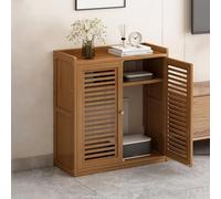 Floor Standing WiFi Router Hidden Box,WiFi Router Storage Cabinet with Adjustable Shelves,Large Capacity,Cable & Power Strip Management and Ventilation for Home & Office(Walnut Brown,59*25*67cm)