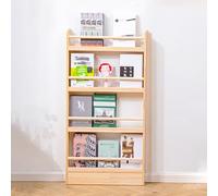 Floor Standing Wooden Magazine Rack - Space Saver for Home & Office Holds Books Newspapers Tablets - 100x120cm Stylish Brochure Display Stand