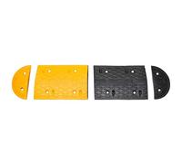 Floor Threshold Yellow Black Rubber 226 x 32.5 x 4 cm with Screws for Parking, Construction Site and Company Terrain for Safety, Marking and Barrier