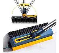Floor Tile Cleaning Brush with Long Handle,180°Rotatable Patio Grout Scrubbing Cleaner Brush, Shower Floor Scraper Corner Stiff Bristles Brush for Deck Kitchen Bathroom