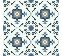 Floor Tile Motif 30.5x30.5cm Blue 10 Tiles Per Pack