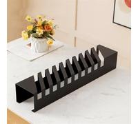 Floor Tile Sample Display Rack, Desktop Tile Sample Shelf, Tabletop Book Shelf Glass Panels Holder, Building Material Shelf, for Vendor Events Trade Show Showroom(Black)