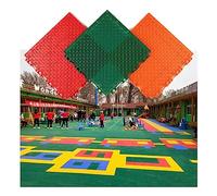 Floor Tiles Kindergarten Modular Interlocking Floor Tiles, Anti Slip wear-Resistant PP Floor Covering Tiles, Indoor Outdoor Decorative Sports Floor mats (Color : Blue-1, Size : 16PCS) (Orange 10PCS)
