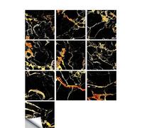 Floor Tiles Self Adhesive 10pcs/Set Thick PVC Self-Adhesive Ceramic Tile Stickers Waterproof Oil Proof Wall Floor Decoration(Style10,20cm X 20cmX 10pcs)