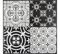 Floor Tiles Self Adhesive Vinyl Flooring Kitchen Bathroom Patterned Black Grey