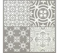 Floor Tiles Self Adhesive Vinyl Flooring Kitchen Bathroom Patterned Light Grey Moroccan Mosaic