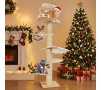 Floor to Ceiling Cat Tree, 6 Level Adjustable Height Climbing Tower with Transparent Capsule, Large Indoor Outdoor Cat Activity Center Space Saving Vertical Cats Structure (A)
