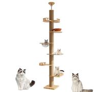 Floor to Ceiling Cat Tree Tower, Adjustable Multi-Level Cat Stand, Space Saving Cat Furniture, Scratching Posts & Hammock Bed, Space Capsule