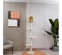 Floor to Ceiling Cat Tree Tower Climbing Activity Center Scratching Post Beige