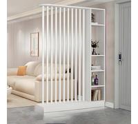 Floor-to-Ceiling Column Room Divider, Wooden Slat Partit Sn for Entryway Decor, Slish Space Separator, Modern Wall-Mounted Privacy Panel