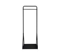 Floor-to-Ceiling Garment Coat Rack, Single Rail Clothes Hanger with Metal Shelves, Clothing Stand, Perfect for Bedroom & Entryway