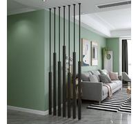 Floor to Ceiling Privacy Screen Black - Customizable Metal Partition Post for Office/Hotel/Store - Modern Living Room Column Bedroom Wall Vertical Bar Room Dividers(8pcs-A,190cm/75in/6.2ft)