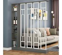 Floor to Ceiling Privacy Screen Room Divider with Storage Compartments, Freestanding Partition Post and Shelves for Living Room, Studies, Home Office
