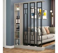 Floor to Ceiling Privacy Screen Room Divider with Storage Compartments, Freestanding Partition Post and Shelves for Living Room, Studies, Home Office