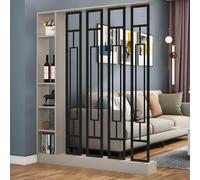 Floor to Ceiling Privacy Screen Room Divider with Storage Compartments, Freestanding Partition Post and Shelves for Living Room, Studies, Home Office