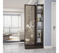 Floor to Ceiling Privacy Screen, Wood Display Partition with Shelves, Storage Cabinet for Home Office Decorative Use, Original Wood, 90cm Height
