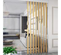Floor to Ceiling Room Divider, Gold Metal Screen Partition Post with Adjustable Feet, Wall Panel for Bathroom/Living Room/Entrance Separation Dividers Column(5pcs-C,220cm/87in/7.2ft)