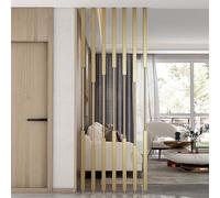 Floor to Ceiling Room Divider, Metal Slats Partition for Living Room, Office, Restaurant, No Drilling Required