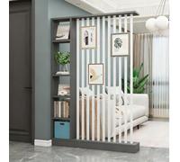 Floor to Ceiling Wall Partitions Screens Room Dividers with Storage Shelves, Strong Load-Bearing Easy to Clean for Entrance Living Room Study