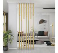 Floor to Ceiling Wall Post Partitions Screens， 7Pcs Metal Room Divider Posts Gold Black 50-240cm Floor to Ceiling Adjustable Drill Free(Gold,200cm/78.7in/6.56ft)