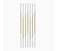 Floor to Ceiling Wall Post Partitions Screens， Floor To Ceiling Metal Room Divider 7 Pcs White Gold 100-240cm Adjustable Feet No-Drill(190cm/74.8in/6.23ft)