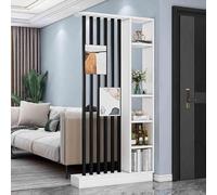 Floor to Ceiling Wall Post Partitions Screens Room Dividers,Wall Room Divider, Entrance Hall Partition Screen Column Floor to Ceiling,Wood Room Divider Screen（with Storage Shelf）(B,100cm/39.4in)