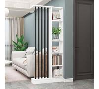 Floor to Ceiling Wooden Slat Room DividerStylish Partition Screen with Storage Shelf for Entrance Hall Teahouse & Coffee Shop (80cm/31.5in)